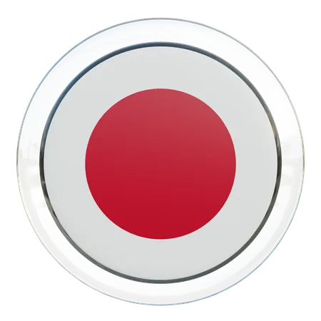 Japan Round Flag  3D Icon