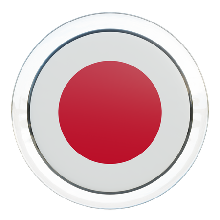 Japan Round Flag 3D Icon