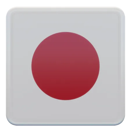 Japan Square Flag  3D Icon