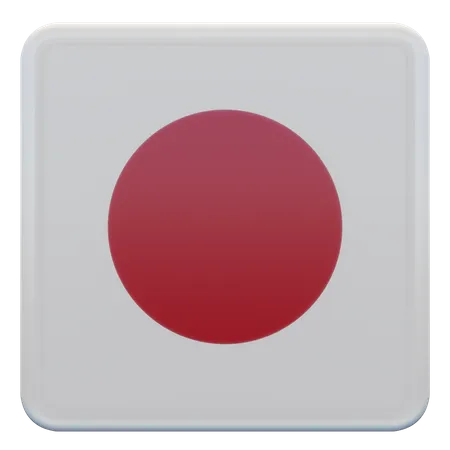 Japan Square Flag 3D Icon