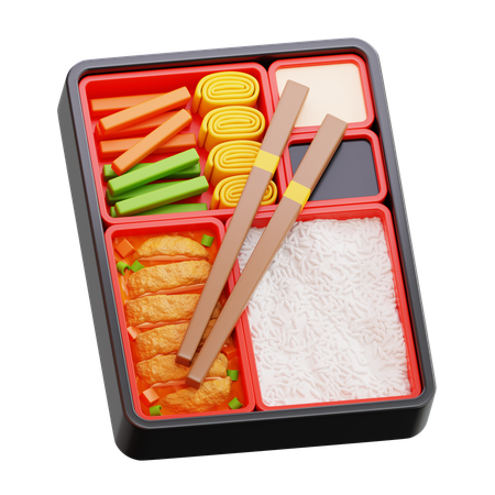 Japanese Bento Box With Chopsticks  3D Icon