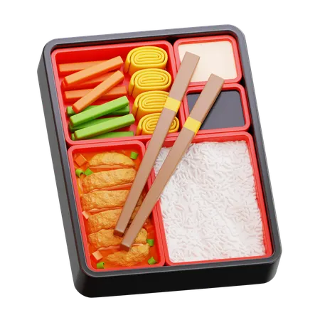Japanese Bento Box With Chopsticks  3D Icon