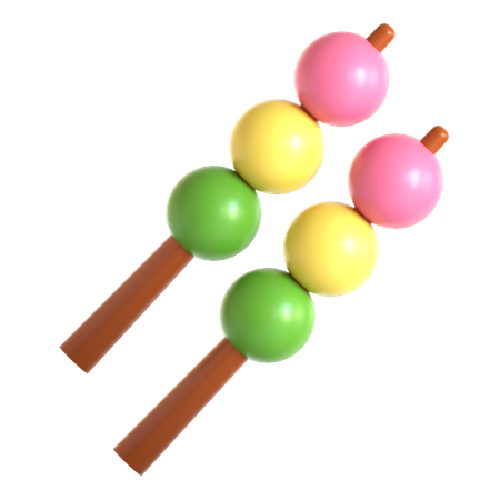 Japanese Dango  3D Icon