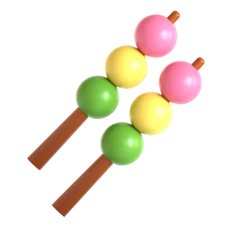Japanese Dango  3D Icon