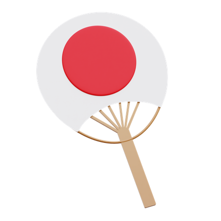Japanese Flag Fan  3D Icon