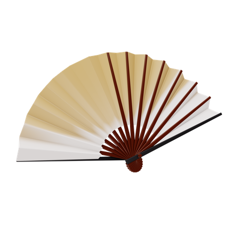 Japanese Folding Fan  3D Illustration