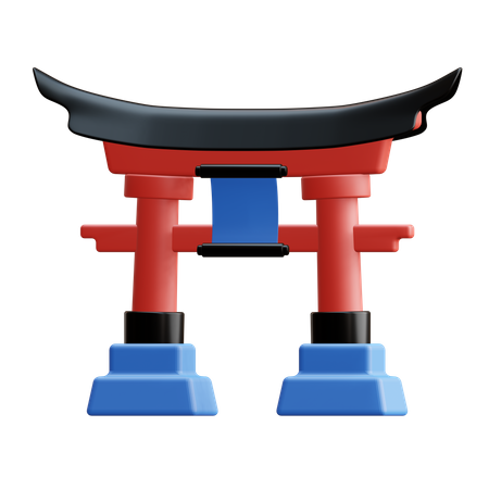 Japanese Gate 3D Illustration