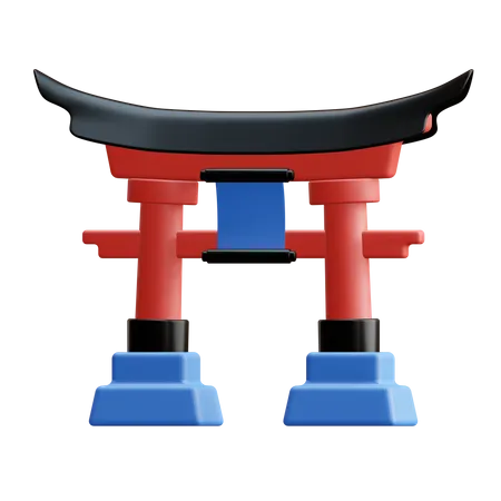 Japanese Gate  3D Illustration