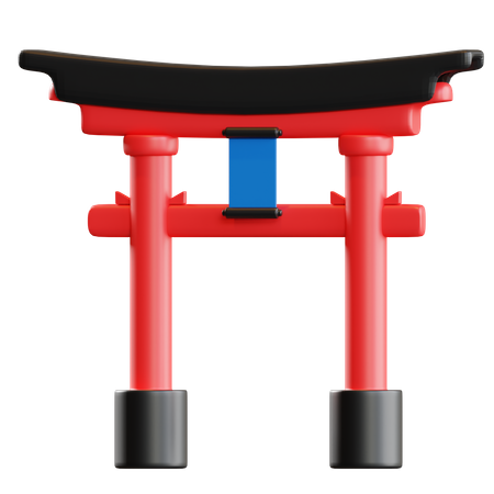 Japanese Gate 3D Illustration