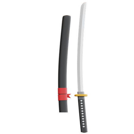 Japanese Katana  3D Illustration