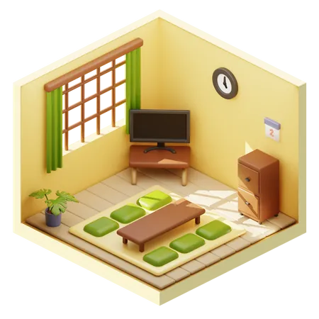 Japanese Living Room 3D Icon