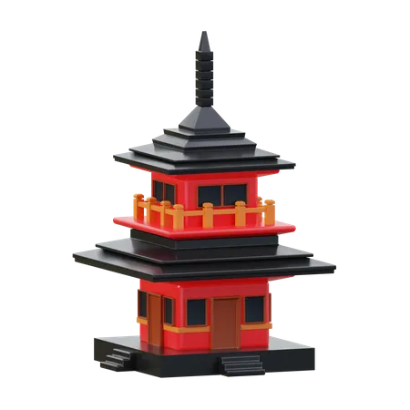 Japanese Pagoda  3D Icon