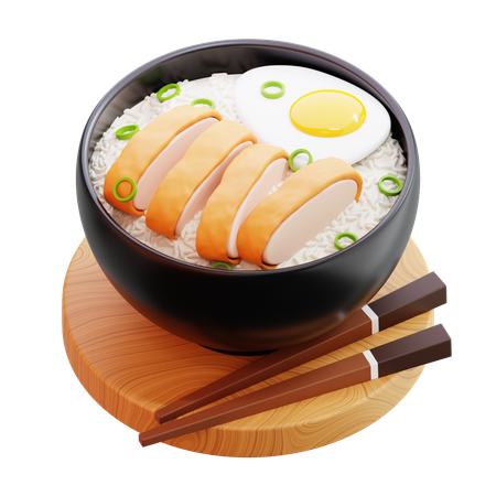 日本の丼  3D Icon