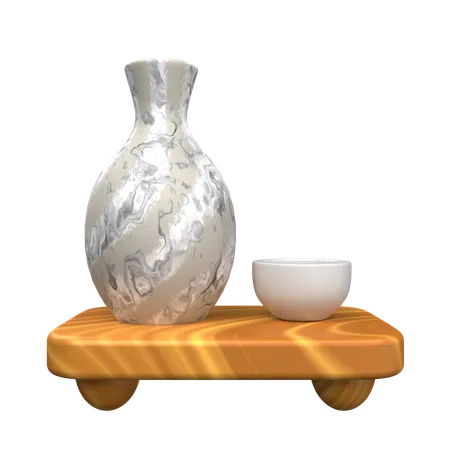 Japanese Sake  3D Icon