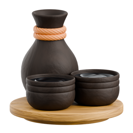 Japanese Sake  3D Icon