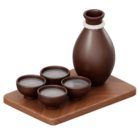 Japanese Sake  3D Icon