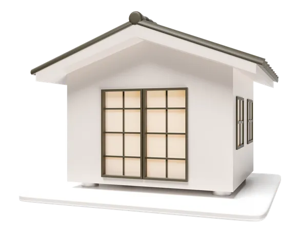 Japanese style house  3D Icon