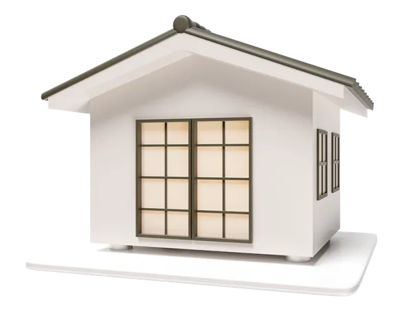 3 D Japanese Style House Icon Isolated Real Estate Trading Quality Guarantee Concept 3 D Render Illustration 3D Icon
