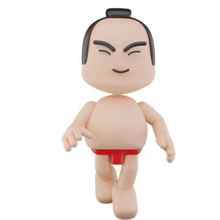 Japanese Sumo Wrestler  3D Illustration