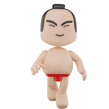 Japanese Sumo Wrestler  3D Illustration