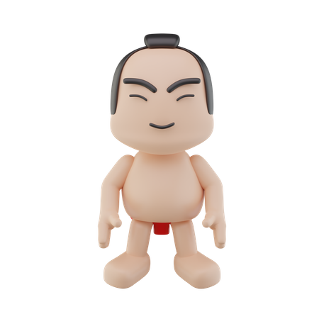 Japanese Sumo Wrestler  3D Illustration