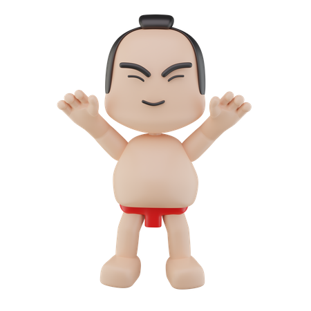 Japanese Sumo Wrestler  3D Illustration