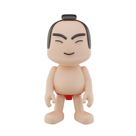 Japanese Sumo Wrestler  3D Illustration
