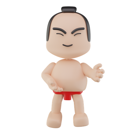 Japanese Sumo Wrestler  3D Illustration