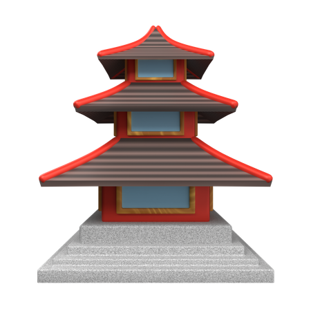 Japanese Temple  3D Icon