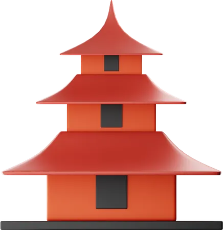 Japanese Temple  3D Icon