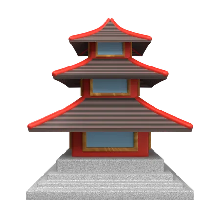 Japanese Temple  3D Icon