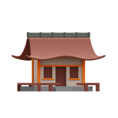 Japanese Temple  3D Illustration