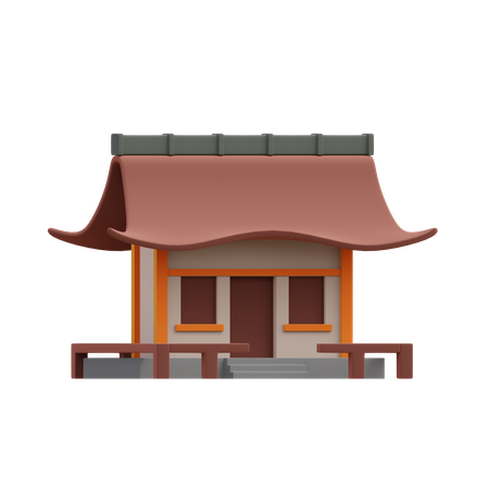 Japanese Temple 3D Illustration