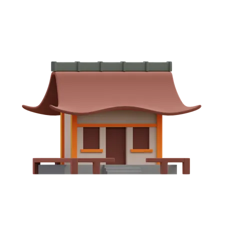 Japanese Temple  3D Illustration