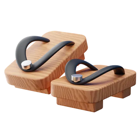 Japanese Traditional Geta  3D Icon