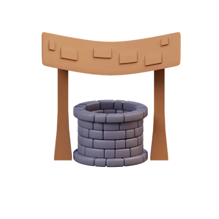 Japanese Water Well  3D Illustration