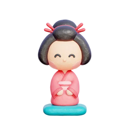 Japanese woman  3D Icon