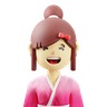 3d japanese girl logo