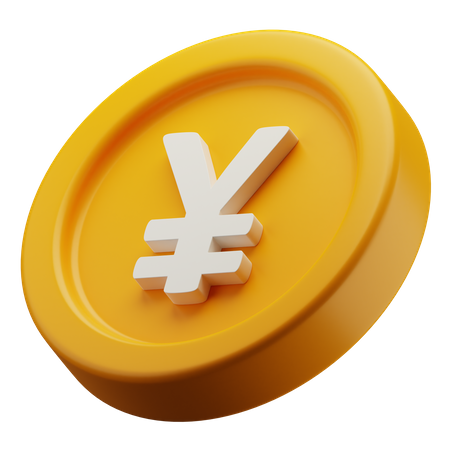 Japanese Yen Gold Coin  3D Icon