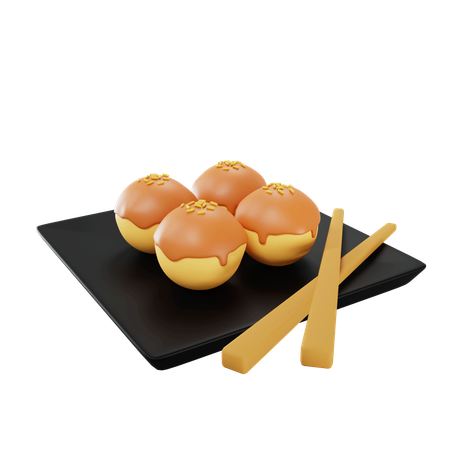 Japanischer Dango-Teller  3D Icon