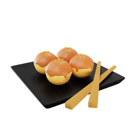 Japanischer Dango-Teller  3D Icon