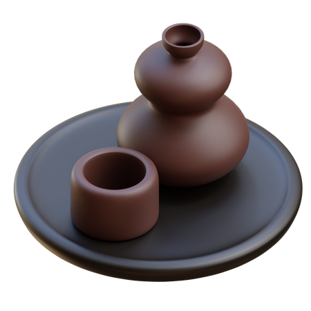 Japanischer Sake  3D Icon