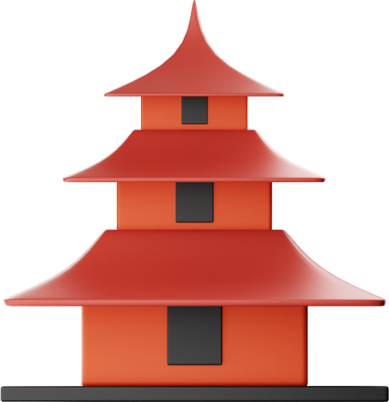 Japanischer Tempel  3D Icon