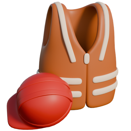 Jaqueta e capacete de construção  3D Icon