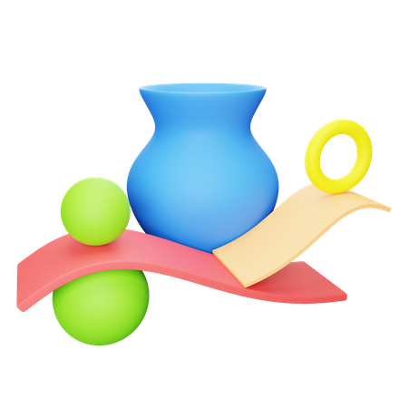 Jar and Sphere Abstract shape  3D Icon