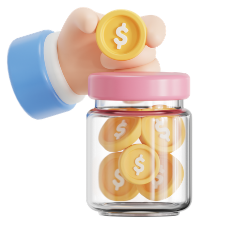 Jar of money  3D Icon
