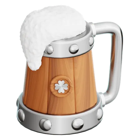 Jarra de cerveza de madera  3D Icon