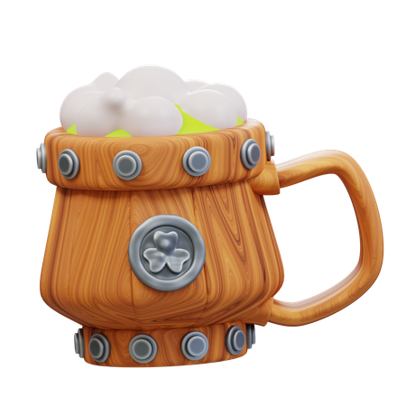 Jarra de cerveza de madera  3D Icon