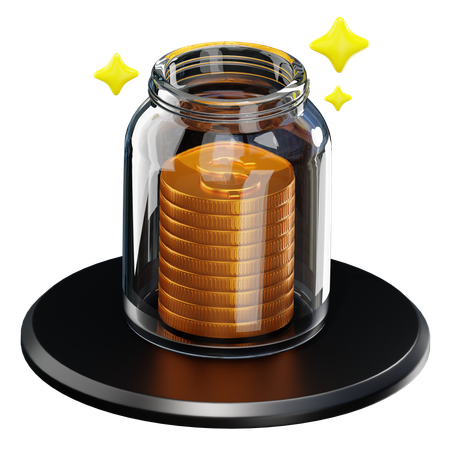 Pote de moedas  3D Icon