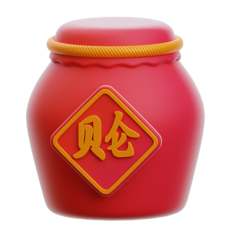 Jarra de vinho do ano novo chinês  3D Icon